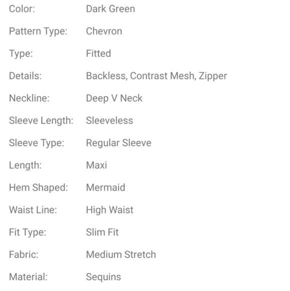 Green,  Chevron,  Sleeveless, Backless, V Neck, Sequined and Mesh Mermaid Gown - Picture 10 of 16